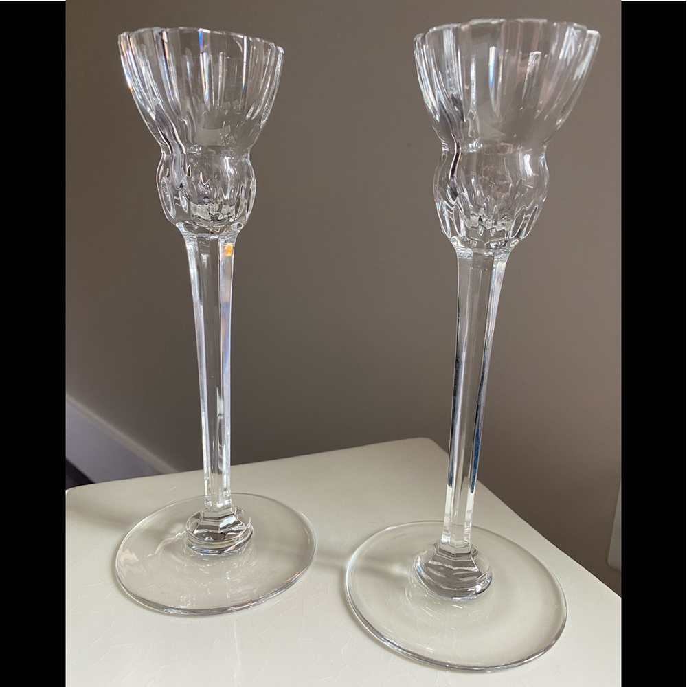 Vintage Waterford Crystal Candlesticks 8 inches tall